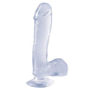 Basix Rubber Works 7.5" Ballsy Clear Dong with suction cup base is the perfect size for pleasure anytime. The perfect size to fulfil your deepest desires, this realistic dildo offers satisfying girth and length without being too large for comfort.