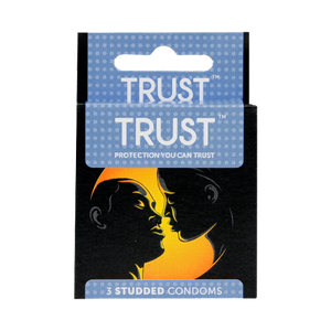 Trust Condoms Studded – Extra pleasure, textured for enhanced sensation. A premium condom for protection and performance.